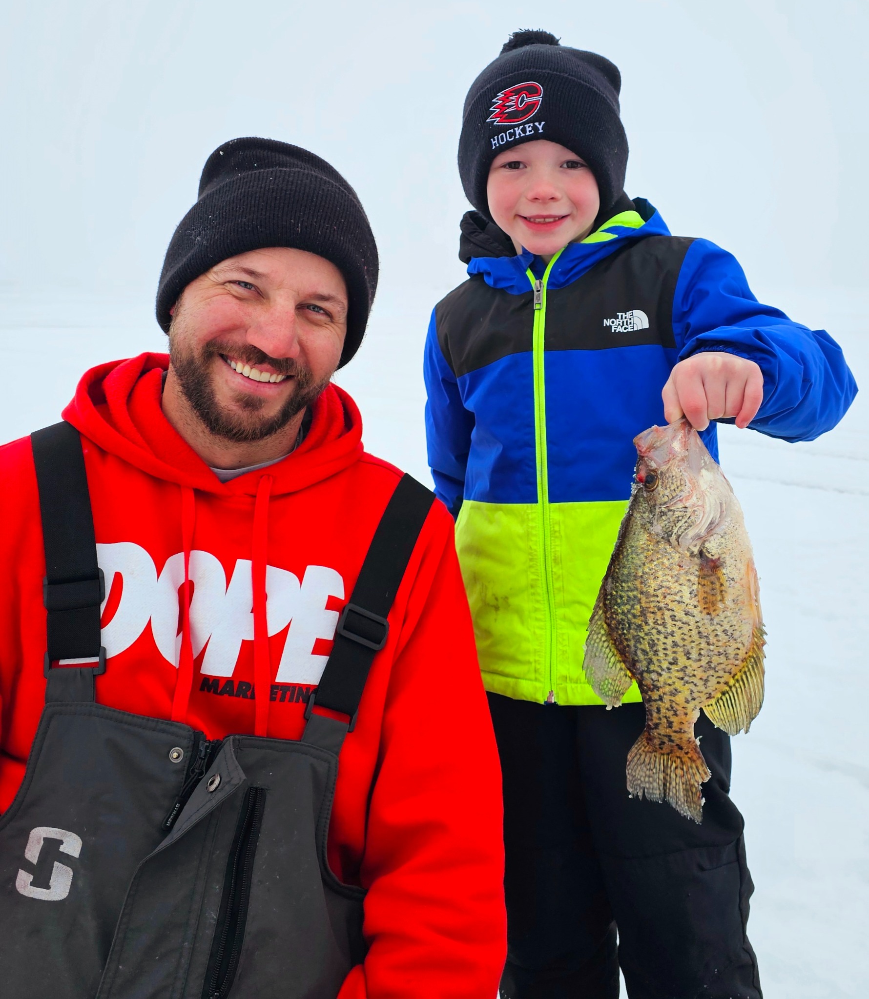 Crappie close-up on ice